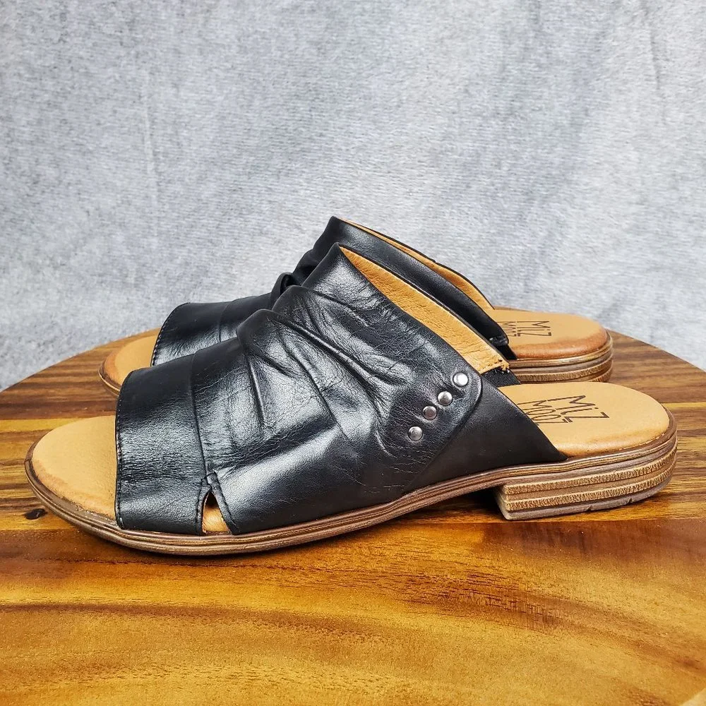 Miz Mooz Black Leather Slip-On Mule – Comfortable Women’s Sandal - Picture 3 of 12